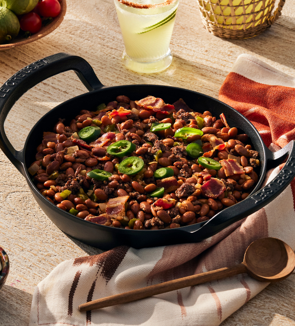Cowboy Beans with Mince and Bacon